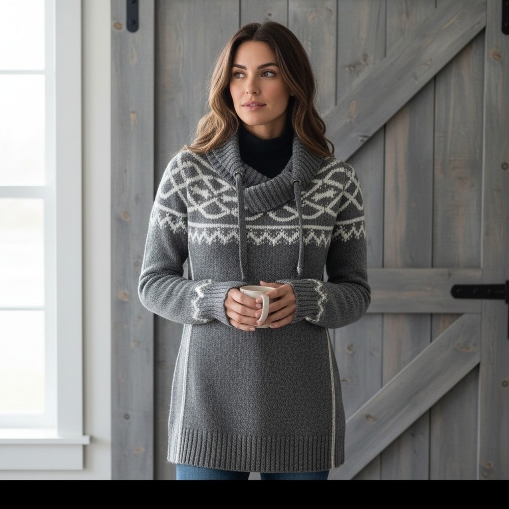 Eddie Bauer Heather Gray Sweater Hoodie